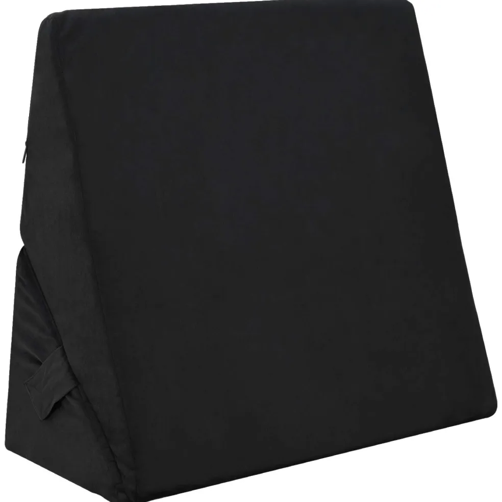 vidaXL Wedge Kussen Zwart 55 x 55 x 26 cm Traagschuim