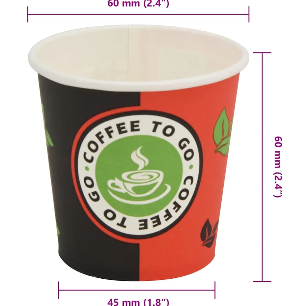vidaXL Wegwerp koffiebekers papier 120 ml (4 oz) 1000 st