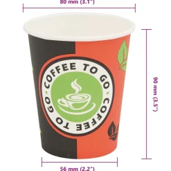 vidaXL Wegwerp koffiebekers papier 240 ml (8 oz) 1000 st