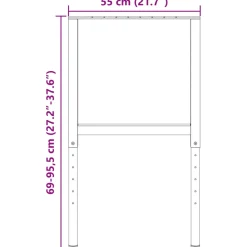 vidaXL Werkbankframes verstelbaar 2 st 55x(69-95,5) cm metaal grijs