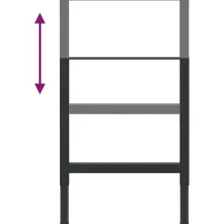 vidaXL Werkbankframes verstelbaar 2 st 55x(69-95,5) cm metaal zwart