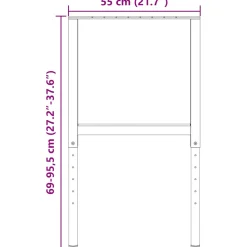 vidaXL Werkbankframes verstelbaar 2 st 55x(69-95,5) cm metaal zwart