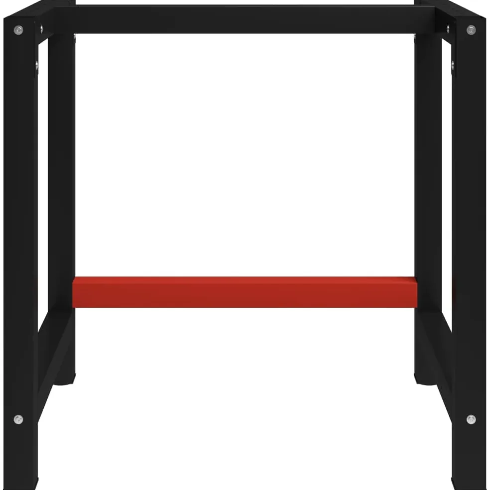 vidaXL Werkbankframe 80x57x79 cm metaal zwart en rood