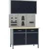 vidaXL Werkbank met drie wandpanelen en een kast