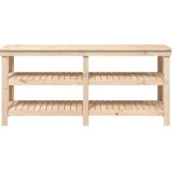 vidaXL Werkbank met plank Naturel 181 x 50 x 80 cm Massief grenenhout