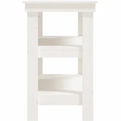 vidaXL Werkbank met plank Wit 78,5 x 50 x 80 cm Massief grenenhout