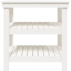 vidaXL Werkbank met plank Wit 78,5 x 50 x 80 cm Massief grenenhout