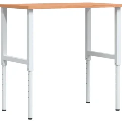 vidaXL Werkbank rechthoekig 100x60x(71,5-98) cm massief beukenhout