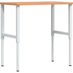 vidaXL Werkbank rechthoekig 100x60x(71,5-98) cm massief beukenhout