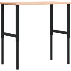 vidaXL Werkbank rechthoekig 100x60x(71,5-98) cm massief beukenhout