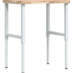 vidaXL Werkbank rechthoekig 80x60x(73-99,5) cm massief acaciahout