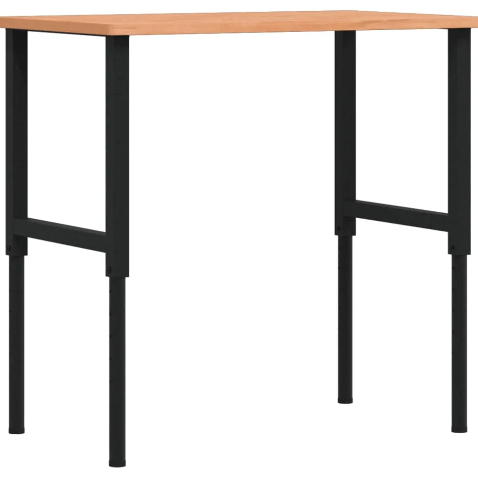 vidaXL Werkbank rechthoekig 100x60x(71,5-98) cm massief beukenhout