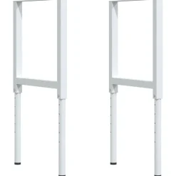 vidaXL Werkbank rechthoekig 100x60x(71,5-98) cm massief eikenhout