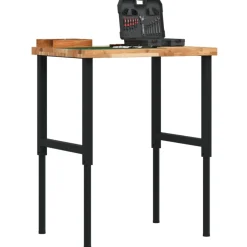 vidaXL Werkbank rechthoekig 80x60x(73-99,5) cm massief acaciahout