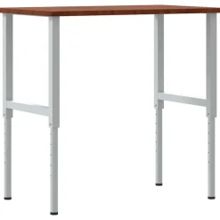 vidaXL Werkbank rechthoek 100x60x(71,5-98) cm eikenhout donkerbruin