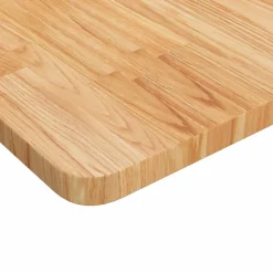 vidaXL Werkbank rechthoek 100x60x81,5 cm massief eikenhout lichtbruin