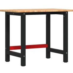 vidaXL Werkbank rechthoek 100x60x81,5 cm massief eikenhout lichtbruin