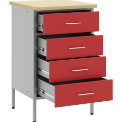 vidaXL Werkbank Rood en Grijs 50 x 55 x 85 cm Engineered hout en staal