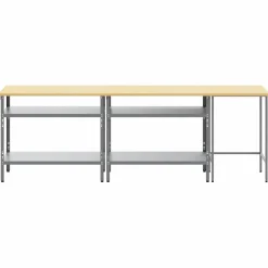 vidaXL Werkbankset 3 st Beige en Grijs Gepoedercoat staal