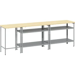 vidaXL Werkbankset 3 st Beige en Grijs Gepoedercoat staal