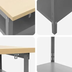vidaXL Werkbankset 2 st Beige en Grijs Gepoedercoat staal