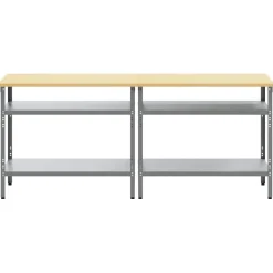 vidaXL Werkbankset 2 st Beige en Grijs Gepoedercoat staal
