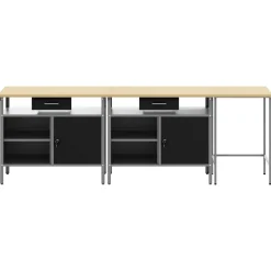 vidaXL Werkbankset 3 st Rood en Grijs Gepoedercoat staal