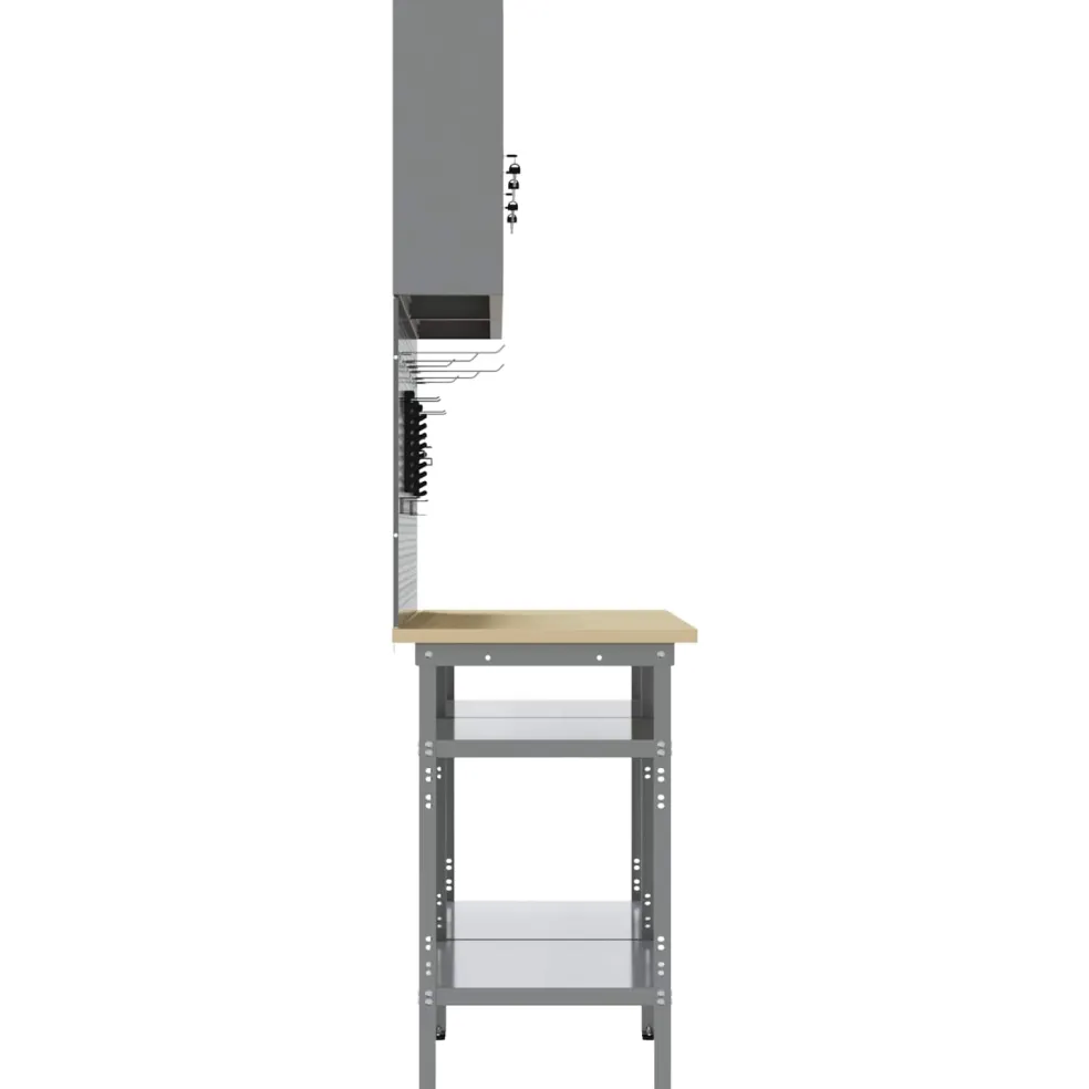 vidaXL Werkbankset 8 st Rood en Grijs Gepoedercoat staal
