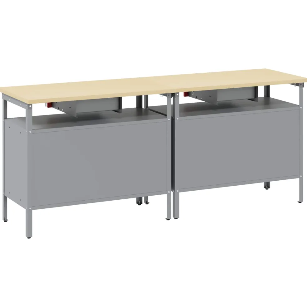 vidaXL Werkbankset 2 st Rood Gepoedercoat staal