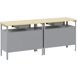 vidaXL Werkbankset 2 st Zwart Gepoedercoat staal