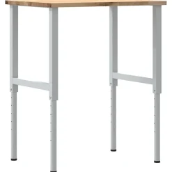 vidaXL Werkbank 80x60x(71,5-98) cm massief eikenhout