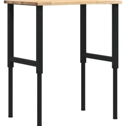 vidaXL Werkbank 80x60x(71,5-98) cm massief eikenhout