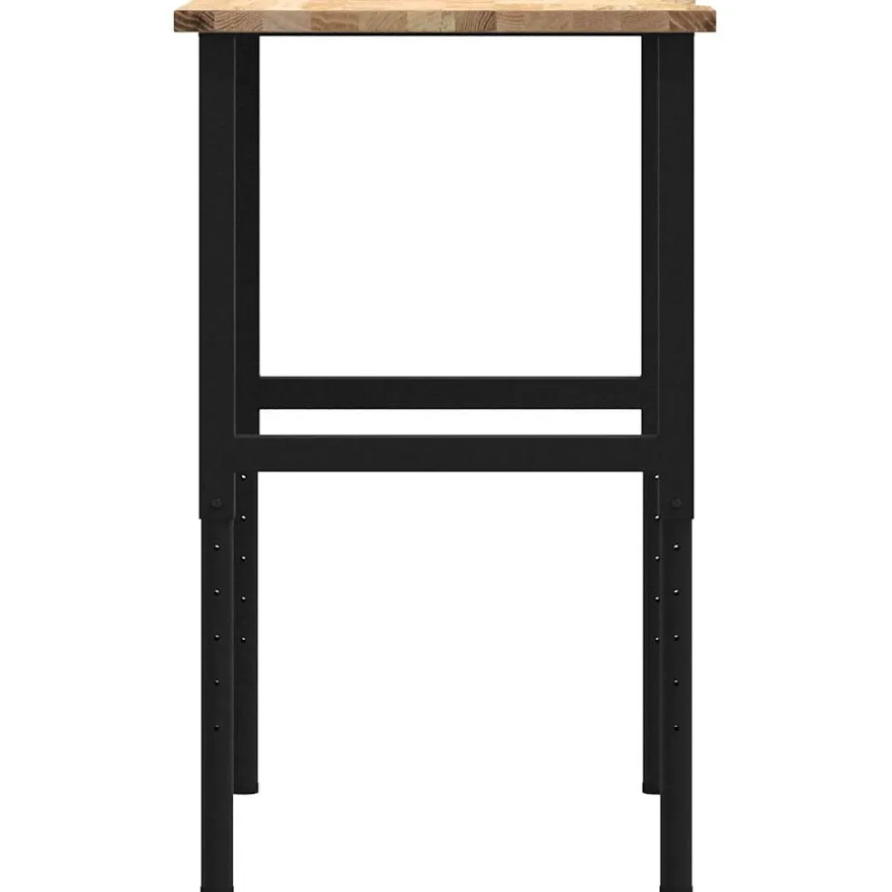 vidaXL Werkbank 80x60x(71,5-98) cm massief eikenhout