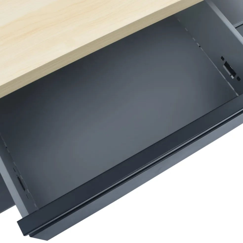 vidaXL Werkbank 120x60x85 cm staal zwart