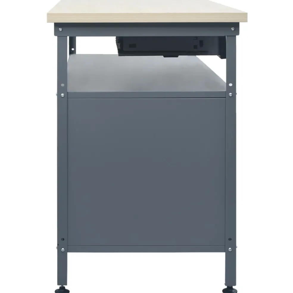 vidaXL Werkbank 120x60x85 cm staal zwart