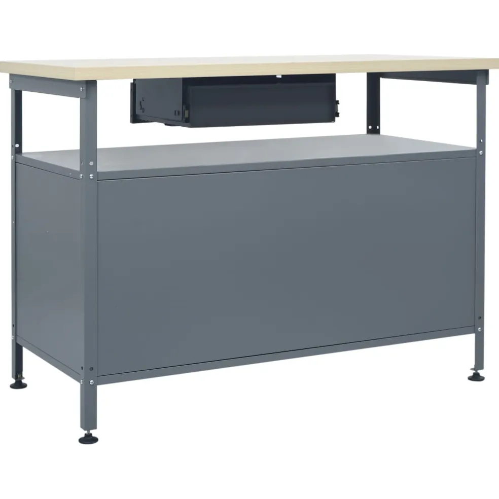 vidaXL Werkbank 120x60x85 cm staal zwart