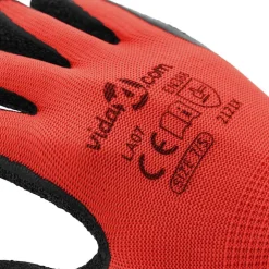 vidaXL Werkhandschoenen 12 st Rood en Zwart 7 / S Latexcoating