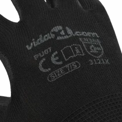 vidaXL Werkhandschoenen 12 st Zwart 7 / S Polyester