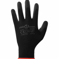 vidaXL Werkhandschoenen 12 st Zwart 7 / S Polyester