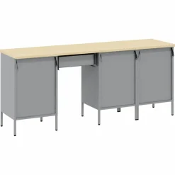 vidaXL Werk kast met lade met slot 4 st Rood Engineered hout en staal