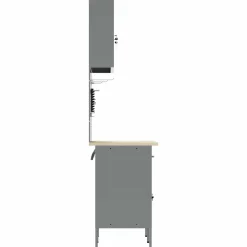 vidaXL Werk kast met lade met slot 5 st Zwart Engineered hout en staal