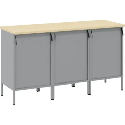 vidaXL Werk kast met lade 3 st Zwart en Grijs 150 x 55 x 85 cm