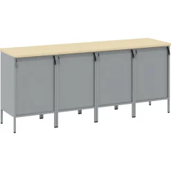 vidaXL Werk kast met lade 4 st Zwart en Grijs 200 x 55 x 85 cm