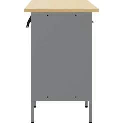 vidaXL Werk kast met lade 3 st Zwart en Grijs 150 x 55 x 85 cm