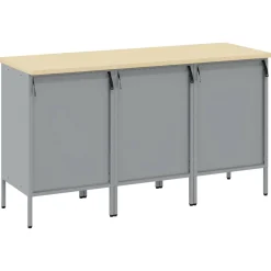 vidaXL Werk kast met lade 3 st Zwart en Grijs 150 x 55 x 85 cm