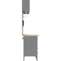 vidaXL Werkkast set met lade met opslag met slot 10 st Zwart