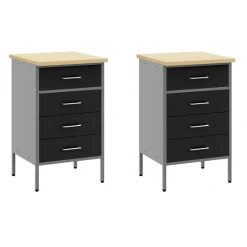 vidaXL Werkkast set met lade met plank met opslag 5 st Zwart