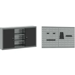 vidaXL Werkkast set met lade met plank met opslag 5 st Zwart