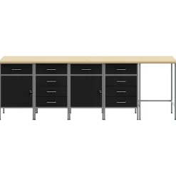 vidaXL Werkkast set met lade met opslag met slot 5 st Zwart