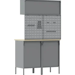 vidaXL Werkkast set 5 st Rood Poedergecoat staal en gefabriceerd hout